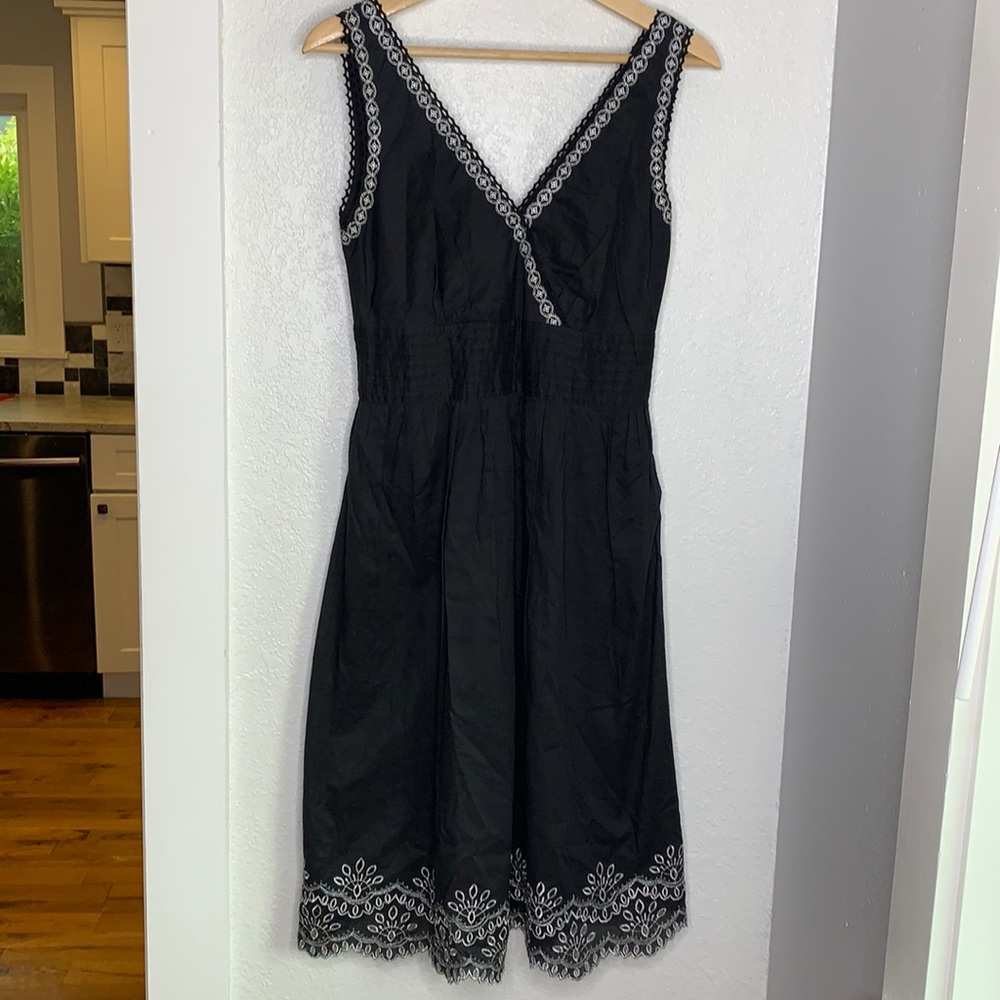 Calvin Klein black silver thread eyelet sun dress